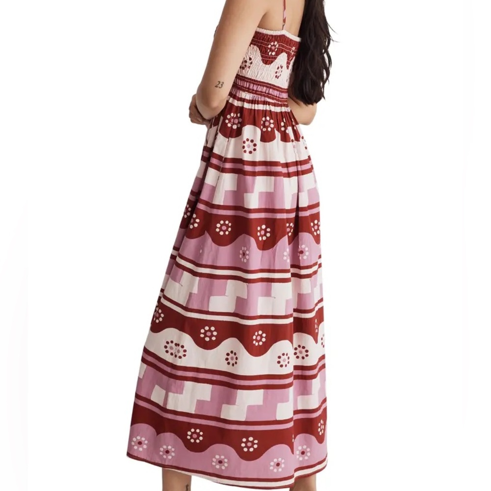 Madewell Pink and Burgundy Striped Maxi Dress